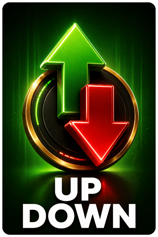 Up Down game icon with green upward arrow and red downward arrow.