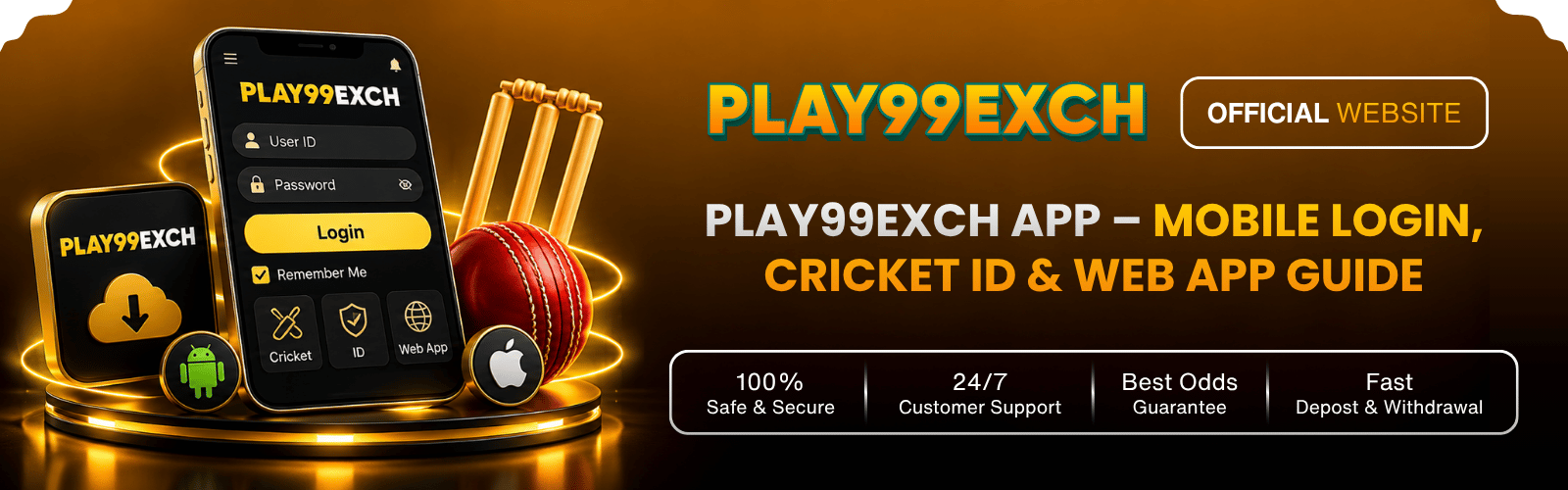Play99Exch App mobile login, Cricket ID and web app guide for users